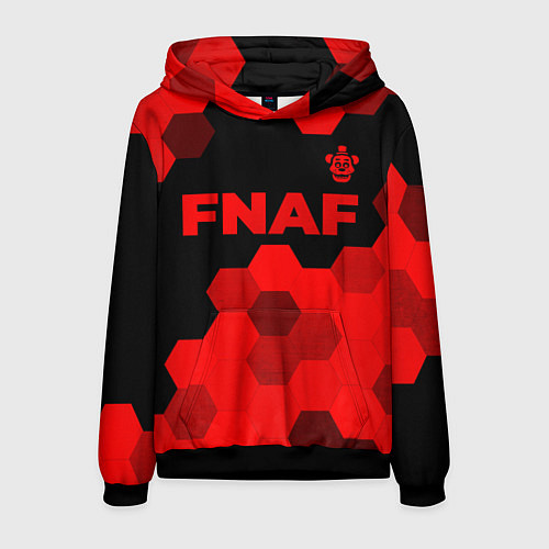 Мужская толстовка FNAF - red gradient посередине / 3D-Черный – фото 1
