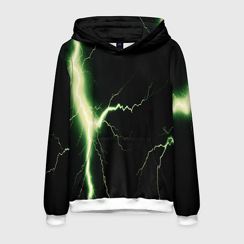 Мужская толстовка Lightning yellow текстура / 3D-Белый – фото 1