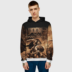 Толстовка-худи мужская Doom the dark ages, цвет: 3D-белый — фото 2