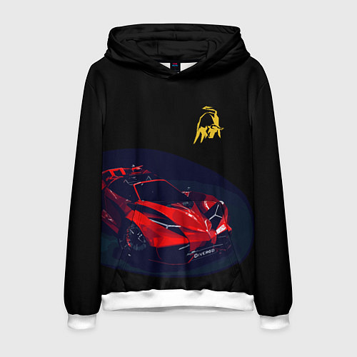 Мужская толстовка Lamborghini Diverso - motorsport / 3D-Белый – фото 1