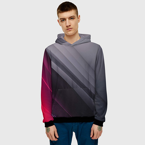 Мужская толстовка Color black grey / 3D-Черный – фото 3