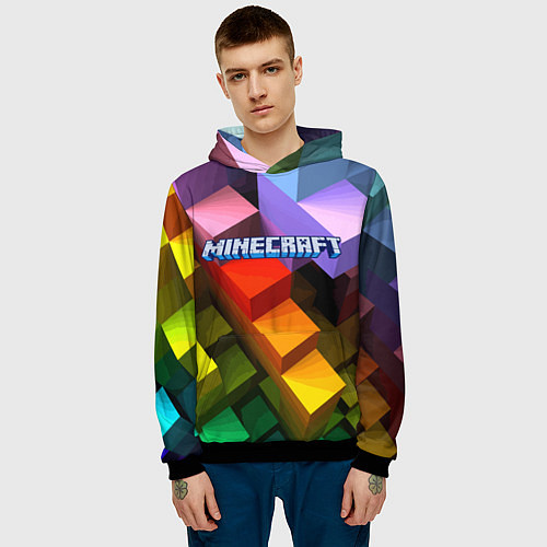 Мужская толстовка Minecraft - pattern / 3D-Черный – фото 3