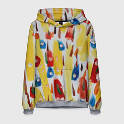 Толстовка-худи мужская Rainbow splashes, цвет: 3D-меланж