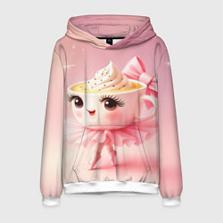 Толстовка-худи мужская Балерина капучино розовый, цвет: 3D-белый