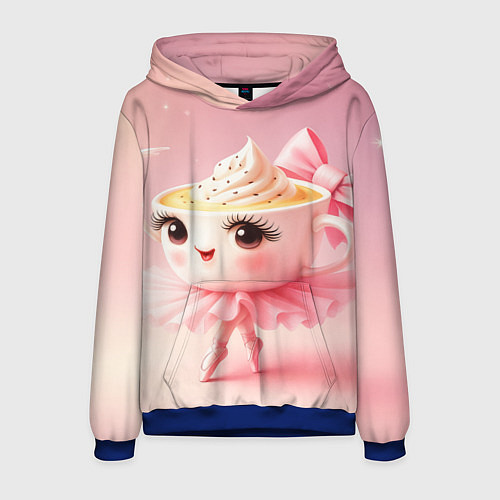 Мужская толстовка Балерина капучино розовый / 3D-Синий – фото 1