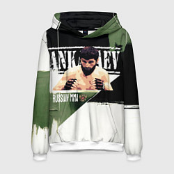 Толстовка-худи мужская Магомед Анкалаев боец ММА, цвет: 3D-белый