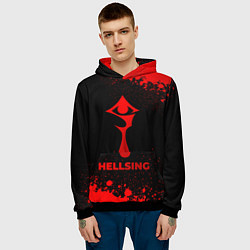 Толстовка-худи мужская Hellsing - red gradient, цвет: 3D-черный — фото 2