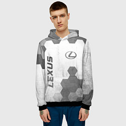 Толстовка-худи мужская Lexus - white gradient вертикально, цвет: 3D-черный — фото 2