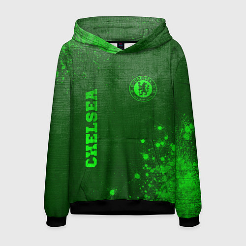 Мужская толстовка Chelsea - green gradient вертикально / 3D-Черный – фото 1