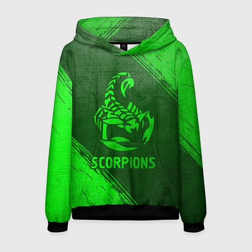 Мужская толстовка Scorpions - green gradient / 3D-Черный – фото 1