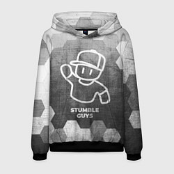 Толстовка-худи мужская Stumble Guys - grey gradient, цвет: 3D-черный