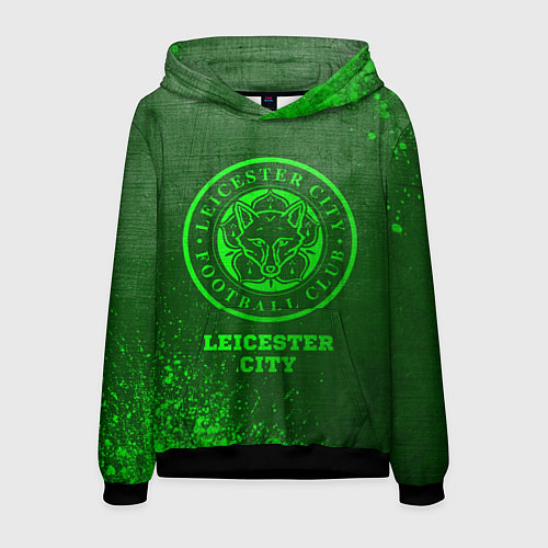 Мужская толстовка Leicester City - green gradient / 3D-Черный – фото 1