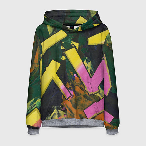 Мужская толстовка Yellow letters on black / 3D-Меланж – фото 1