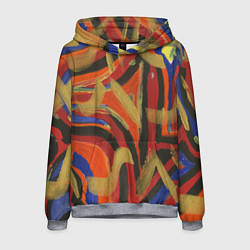 Толстовка-худи мужская Zigzags on orange, цвет: 3D-меланж
