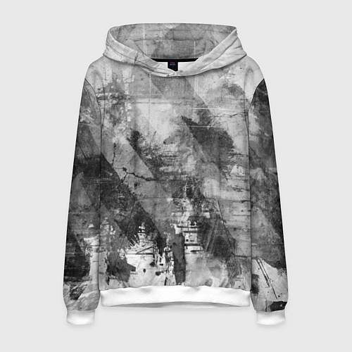 Мужская толстовка Абстракция - atomic gray / 3D-Белый – фото 1