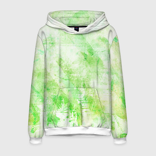 Мужская толстовка Абстракция - light green atom / 3D-Белый – фото 1