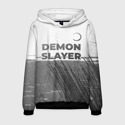 Толстовка-худи мужская Demon Slayer - white gradient посередине, цвет: 3D-черный