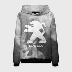 Толстовка-худи мужская Peugeot - grey gradient, цвет: 3D-черный