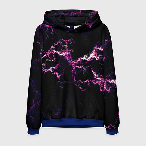 Мужская толстовка Lightning pink glow / 3D-Синий – фото 1