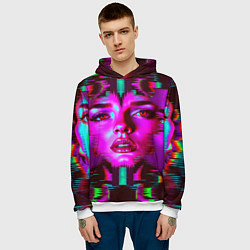 Толстовка-худи мужская Три лица, цвет: 3D-белый — фото 2