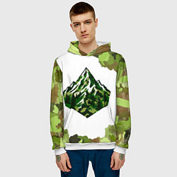 Толстовка-худи мужская Камуфляж альпениста, цвет: 3D-белый — фото 2