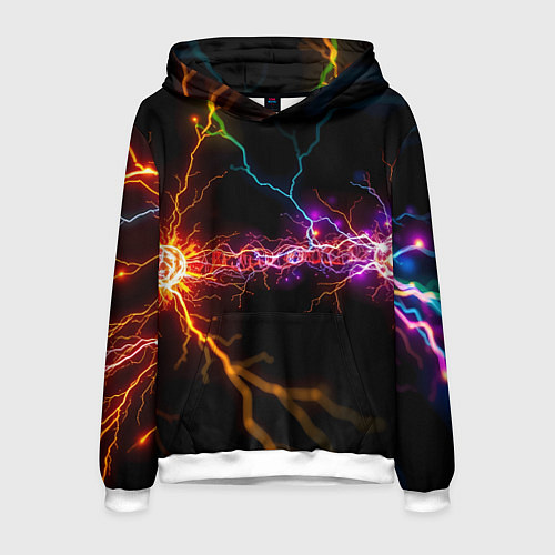 Мужская толстовка Две неоновые вспышки / 3D-Белый – фото 1