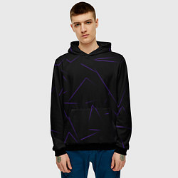 Толстовка-худи мужская Color purple line, цвет: 3D-черный — фото 2