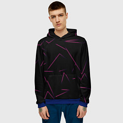 Толстовка-худи мужская Color pink line, цвет: 3D-синий — фото 2