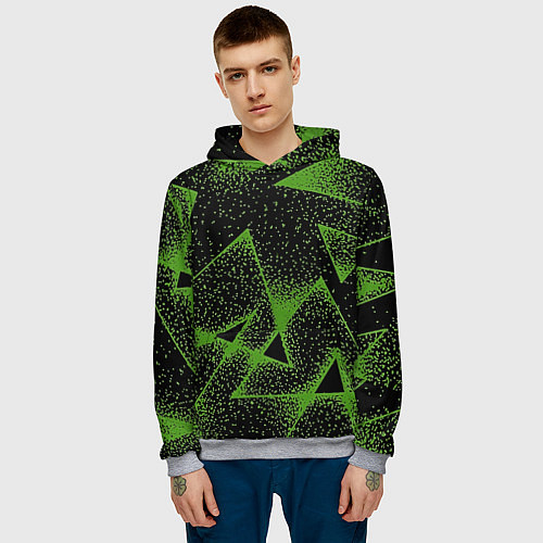 Мужская толстовка Triangles with dots / 3D-Меланж – фото 3