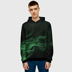 Толстовка-худи мужская Color smoke green, цвет: 3D-черный — фото 2