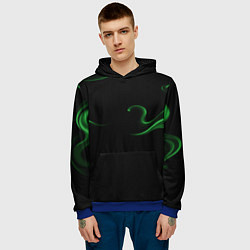 Толстовка-худи мужская Color green abstraction, цвет: 3D-синий — фото 2