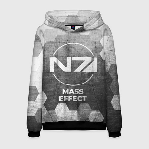 Мужская толстовка Mass Effect - grey gradient / 3D-Черный – фото 1