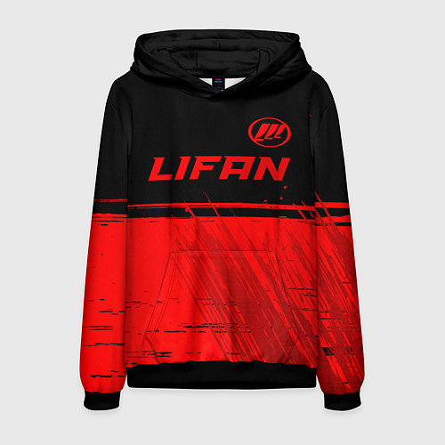 Мужская толстовка Lifan - red gradient посередине / 3D-Черный – фото 1