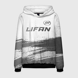 Толстовка-худи мужская Lifan - white gradient посередине, цвет: 3D-черный