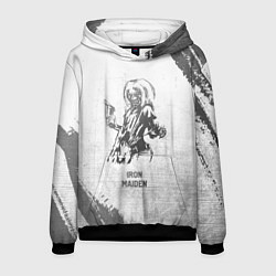 Толстовка-худи мужская Iron Maiden - white gradient, цвет: 3D-черный