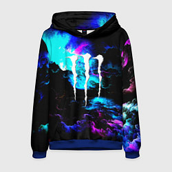 Толстовка-худи мужская Monster energy космическая абстракция, цвет: 3D-синий