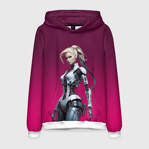 Мужская толстовка Beauty cyber Barbie - ai art fantasy / 3D-Белый – фото 1