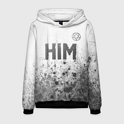 Толстовка-худи мужская HIM - white gradient посередине, цвет: 3D-черный