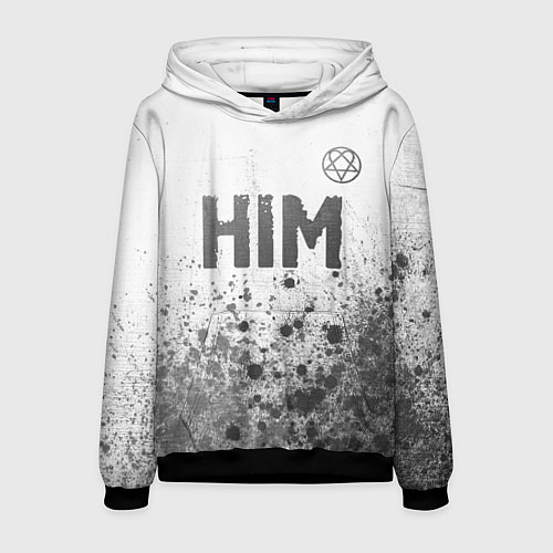 Мужская толстовка HIM - white gradient посередине / 3D-Черный – фото 1