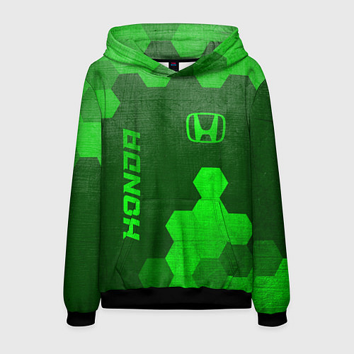 Мужская толстовка Honda - green gradient вертикально / 3D-Черный – фото 1