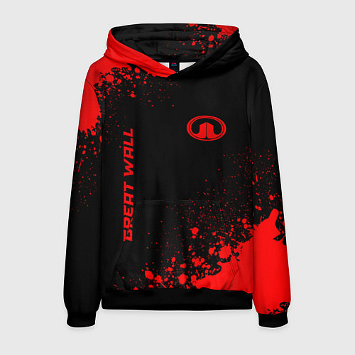 Мужская толстовка Great Wall - red gradient вертикально / 3D-Черный – фото 1