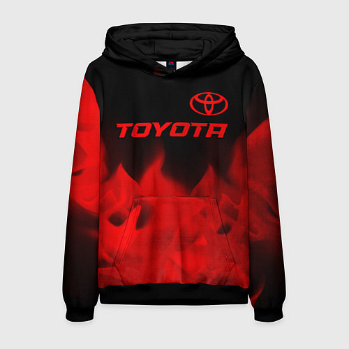 Мужская толстовка Toyota - red gradient посередине / 3D-Черный – фото 1