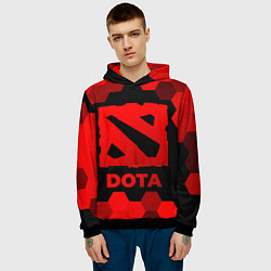 Толстовка-худи мужская Dota - red gradient, цвет: 3D-черный — фото 2