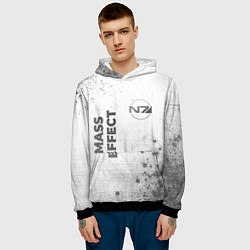 Толстовка-худи мужская Mass Effect - white gradient вертикально, цвет: 3D-черный — фото 2