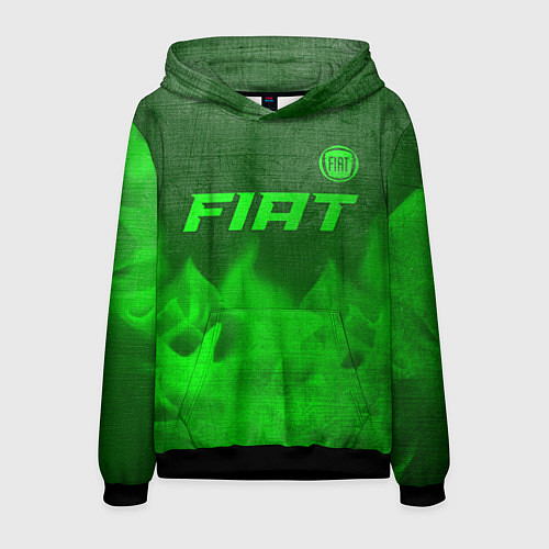 Мужская толстовка Fiat - green gradient посередине / 3D-Черный – фото 1