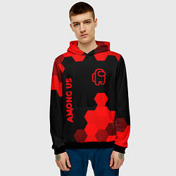 Толстовка-худи мужская Among Us - red gradient вертикально, цвет: 3D-черный — фото 2