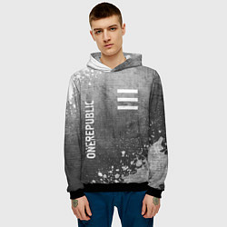 Толстовка-худи мужская OneRepublic - grey gradient вертикально, цвет: 3D-черный — фото 2