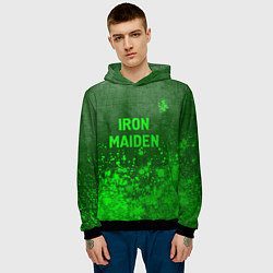 Толстовка-худи мужская Iron Maiden - green gradient посередине, цвет: 3D-черный — фото 2