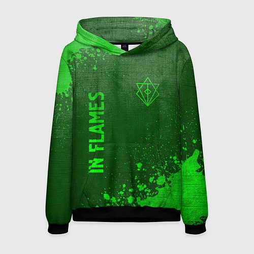 Мужская толстовка In Flames - green gradient вертикально / 3D-Черный – фото 1