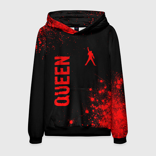 Мужская толстовка Queen - red gradient вертикально / 3D-Черный – фото 1